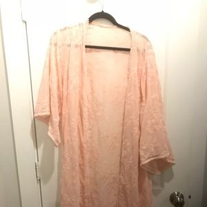 Long Coral Kimono